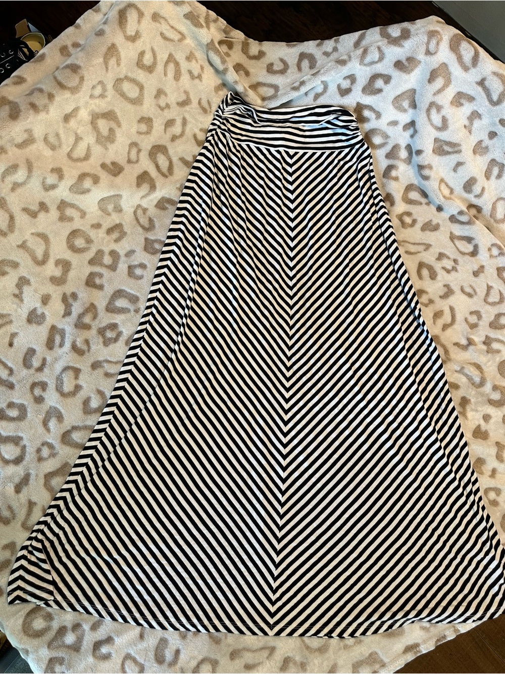 Merona Black and White Chevron Stripe Maxi Skirt